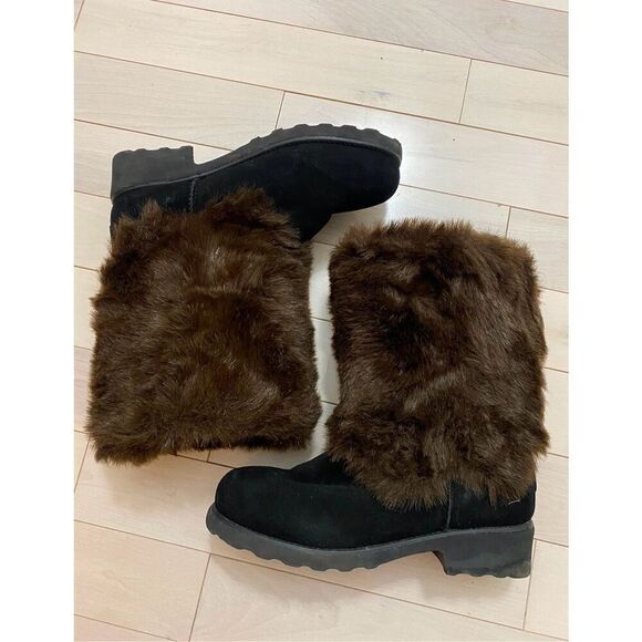 BEARPAW® Regina Suede Faux Fur Boot size 11 - Picture 2 of 5